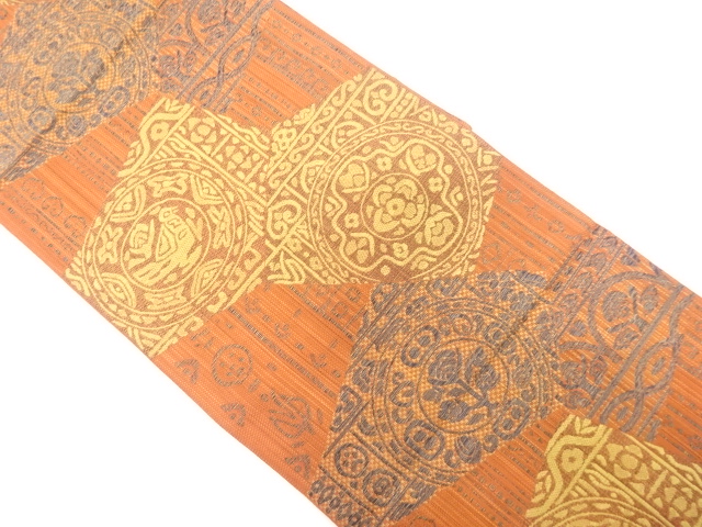 JAPANESE NAGOYA OBI / WOVEN FLOWER & BIRD